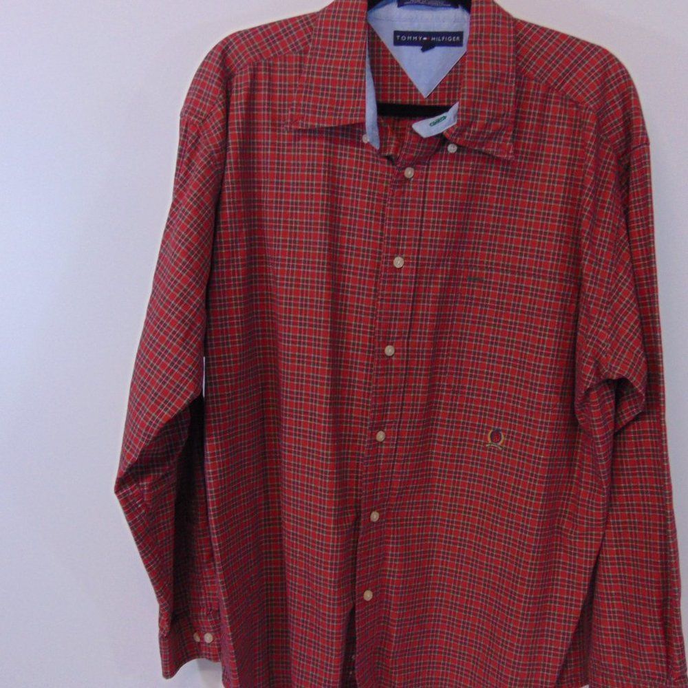Vtg Tommy Hilfiger flannel style long sleeve shirt